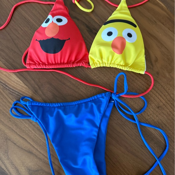 Sesame Street Bert, Elmo and Cookie Monster String Bikini - Picture 2 of 7